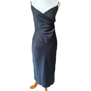 Aritzia Wilfred Elegant Black Midi Dress slip style like new